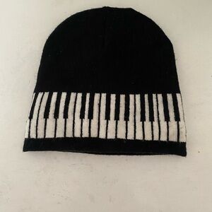 Black and White Piano Key Beanie